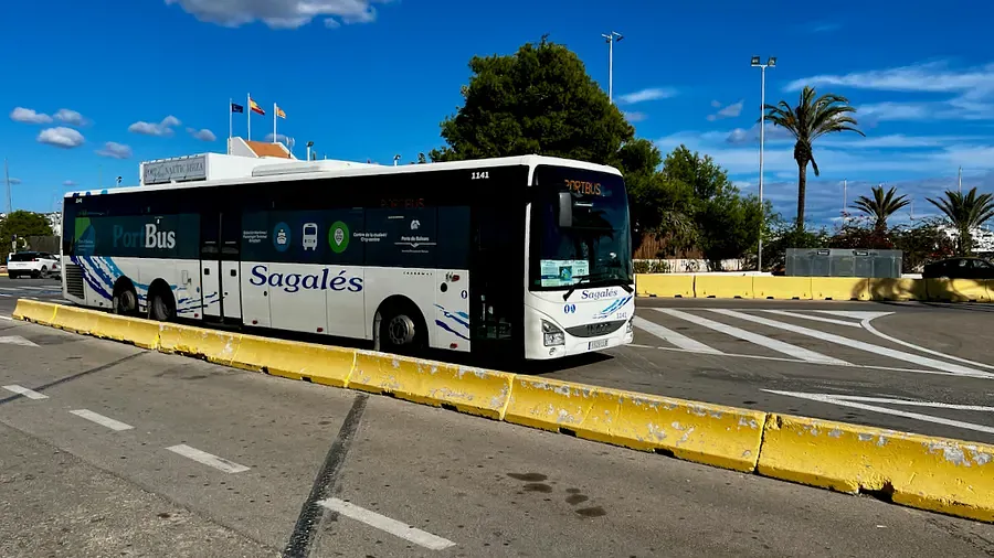 Shuttle service bus at Port of Ibiza