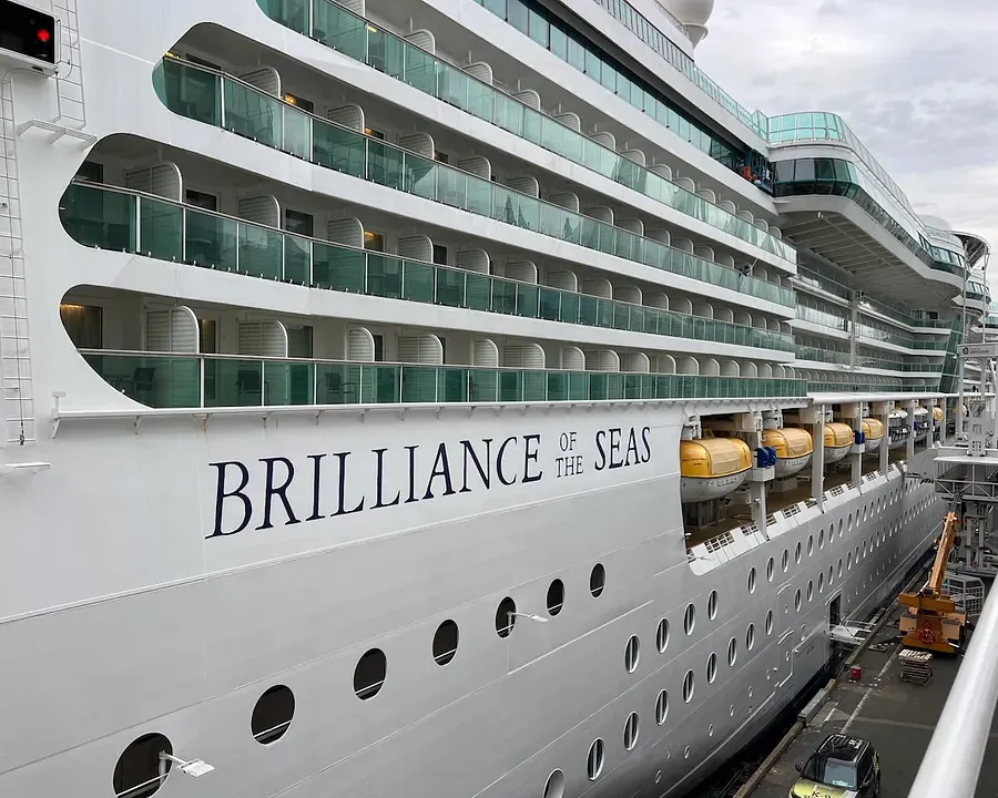 The exterior of the cruise liner Brilliance of the Seas