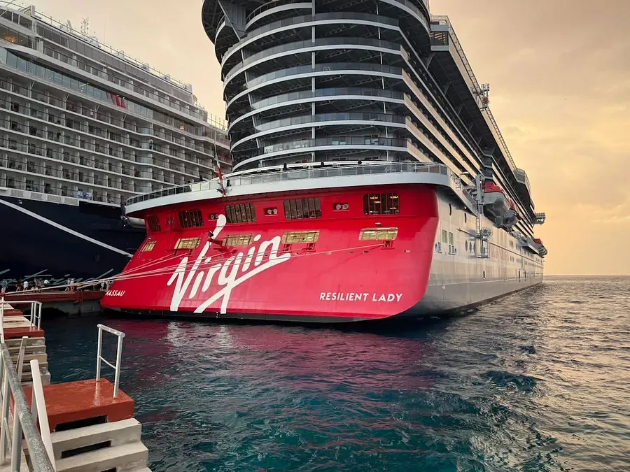 Aft of the Resilient Lady ship (Virgin Voyages)
