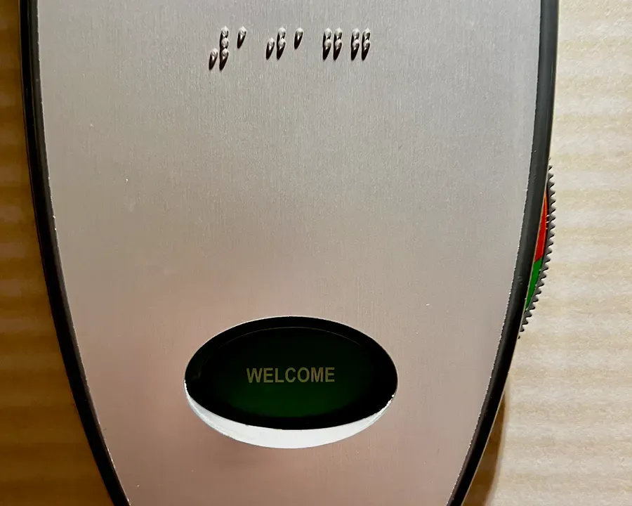 The Norwegian Epic Door Dial reading Welcome