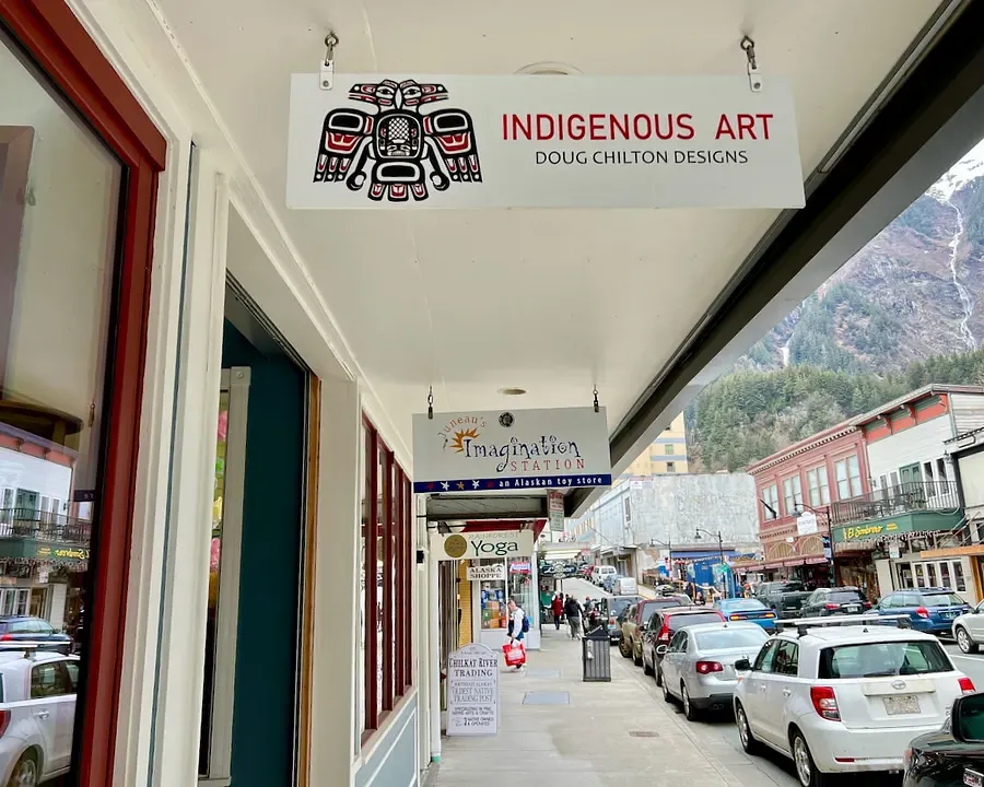 A shop sign in Juneau reading Indigenous Art