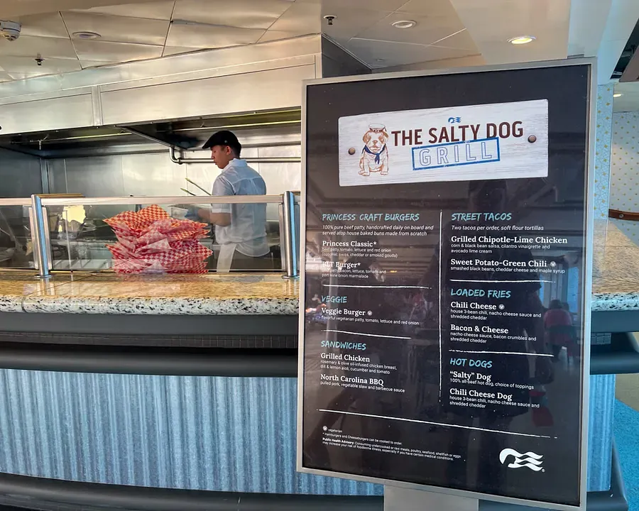The Salty Dog cafe on board a Princess Cruise