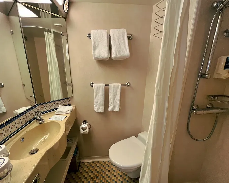 The cabin bathroom on Brilliance of the Seas