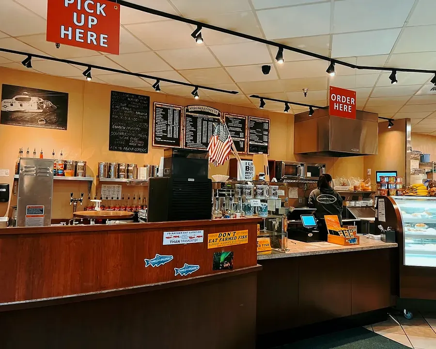 Interior of a coffee shop in Sitka