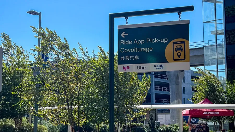 Rideshare sign at YVR