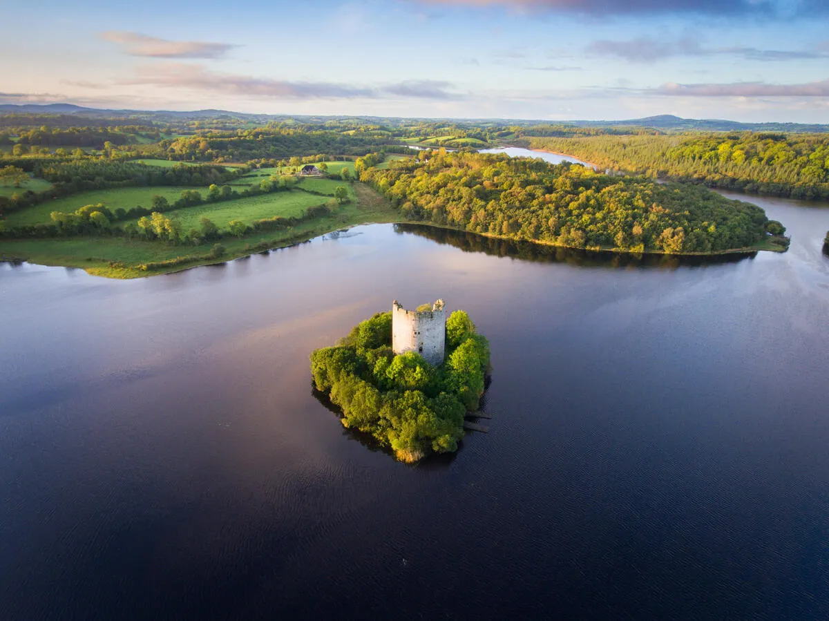 Cloughoughter Castle on Lough Oughter, County Cavan. Photo: Tom Archer / Failte Ireland / Tourism Ireland