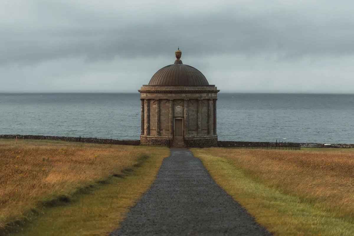 Mussenden Temple on the clifftop at Downhill - Photo by Jonas Fellenstein