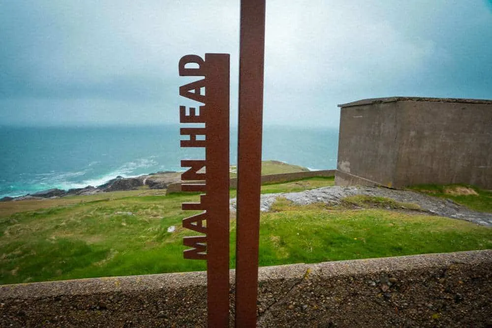 The renowned Wild Atlantic Way signs at Malin Head 