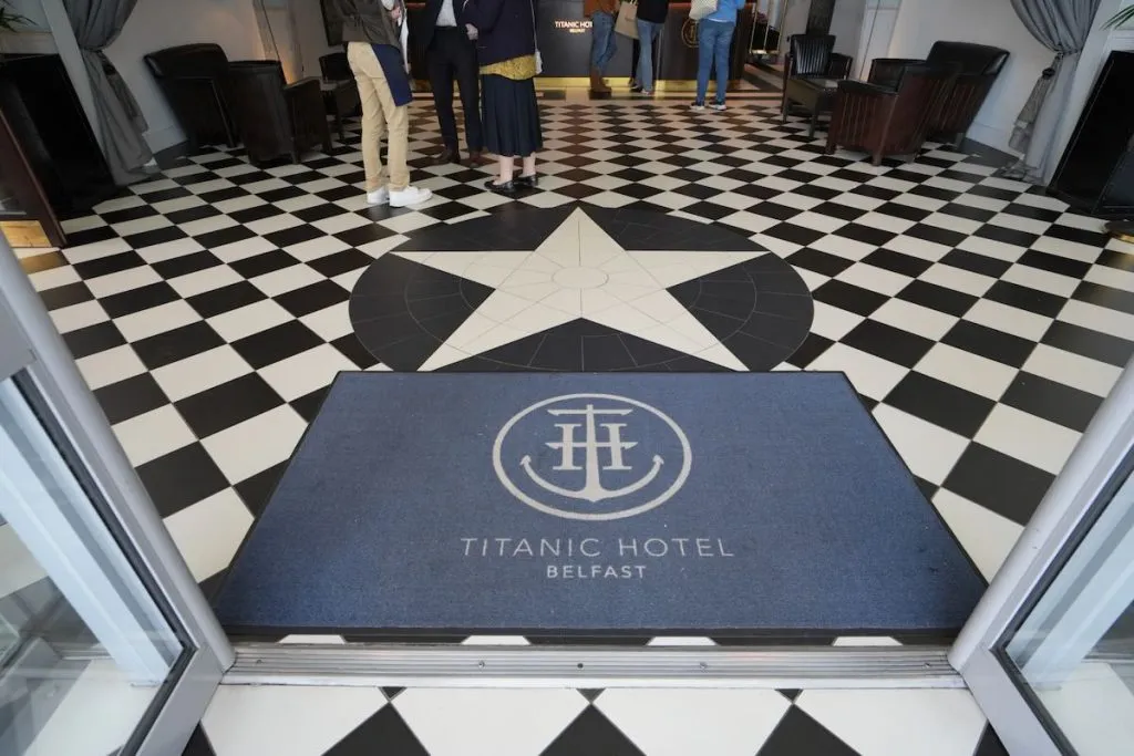 Doormat reading Titanic Hotel