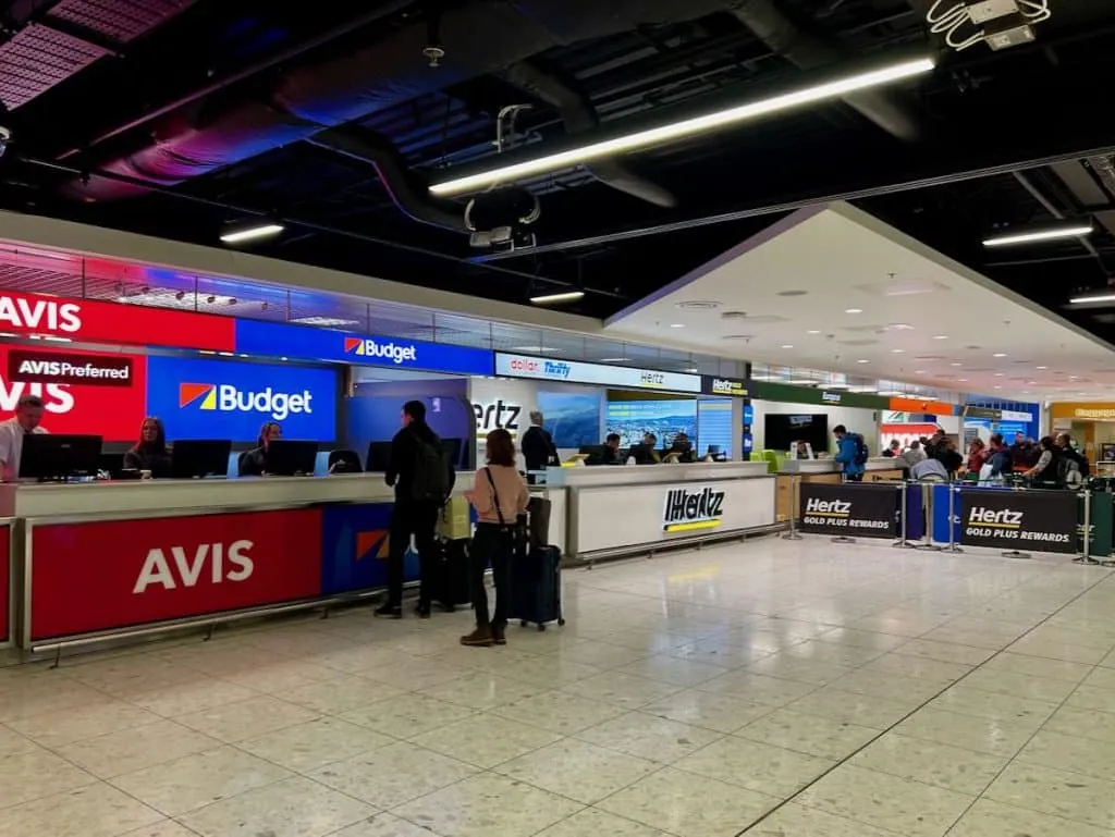 Car rental desks at Dublin Airport, Terminal 1