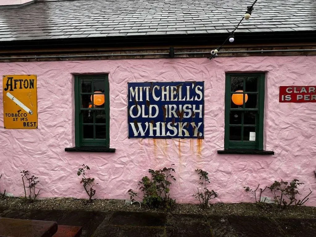 Old pink cottage at Bunratty