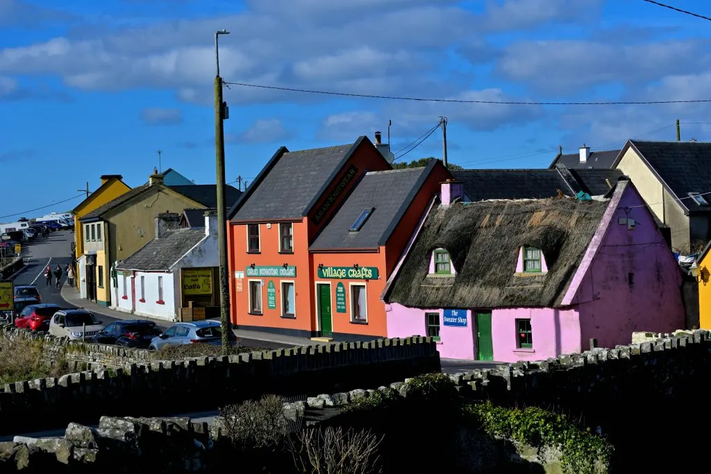 Colourful houses at Doolin County Clare