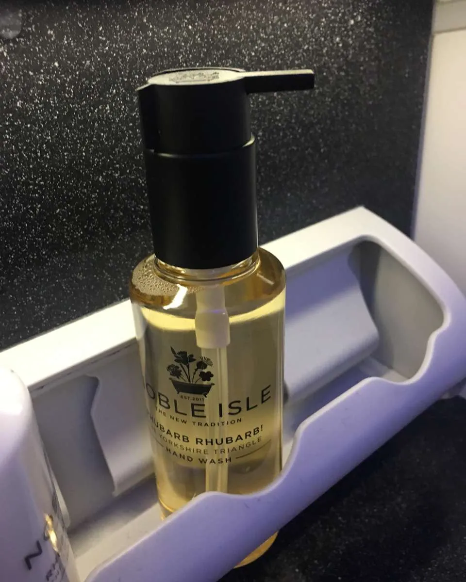 A hand wash is shown made by Nobel Isle called Rhubarb Rhubarb! 