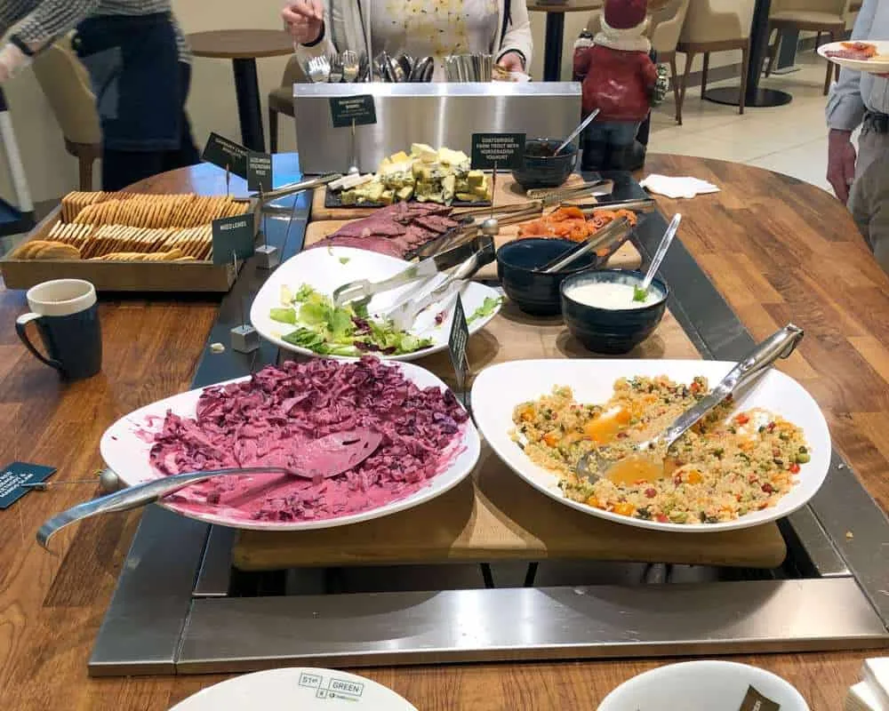 Salads and deli meats on offer at 51st & Green Lounge