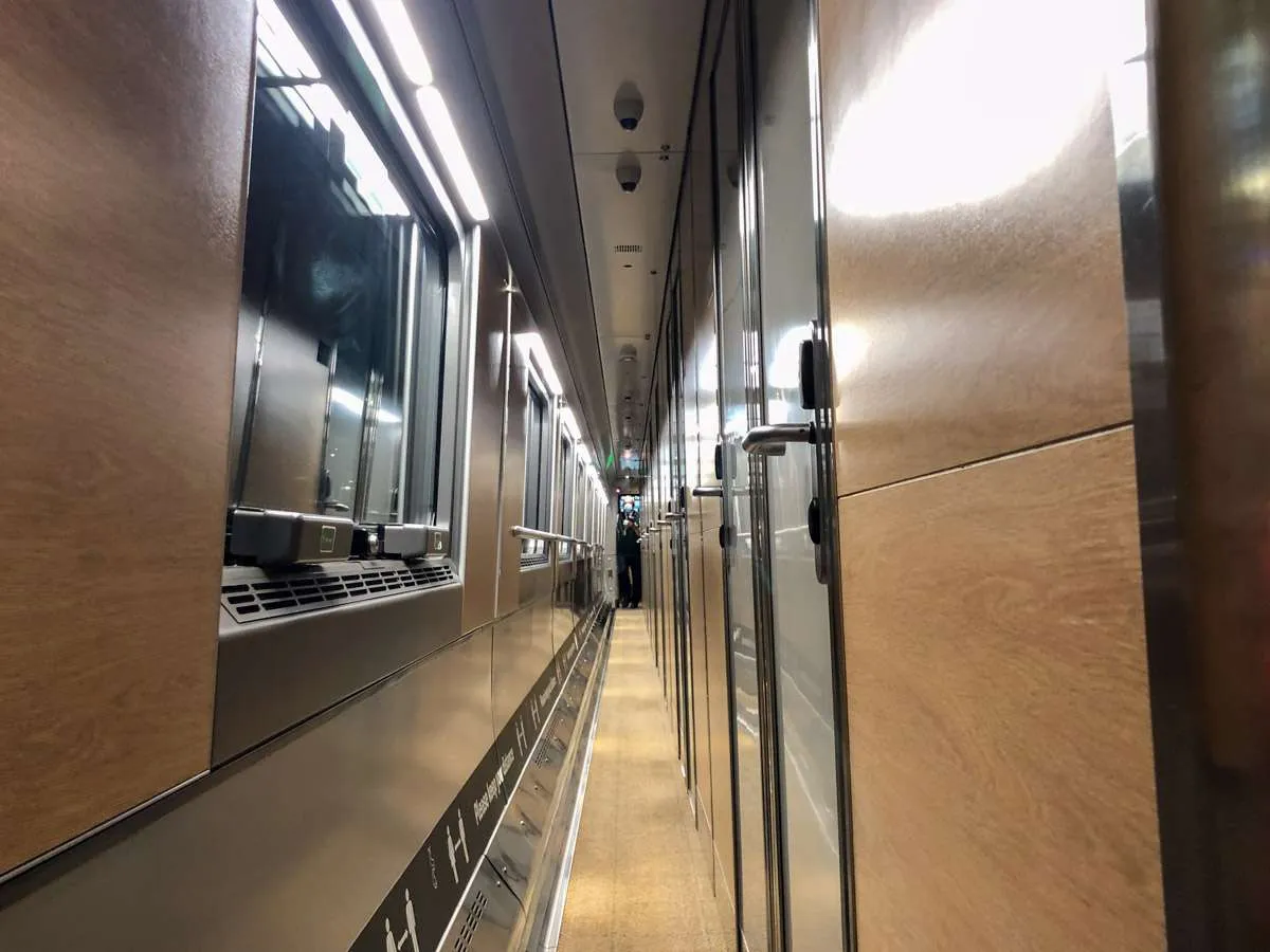 Classic room corridor on the Caledonian Sleeper