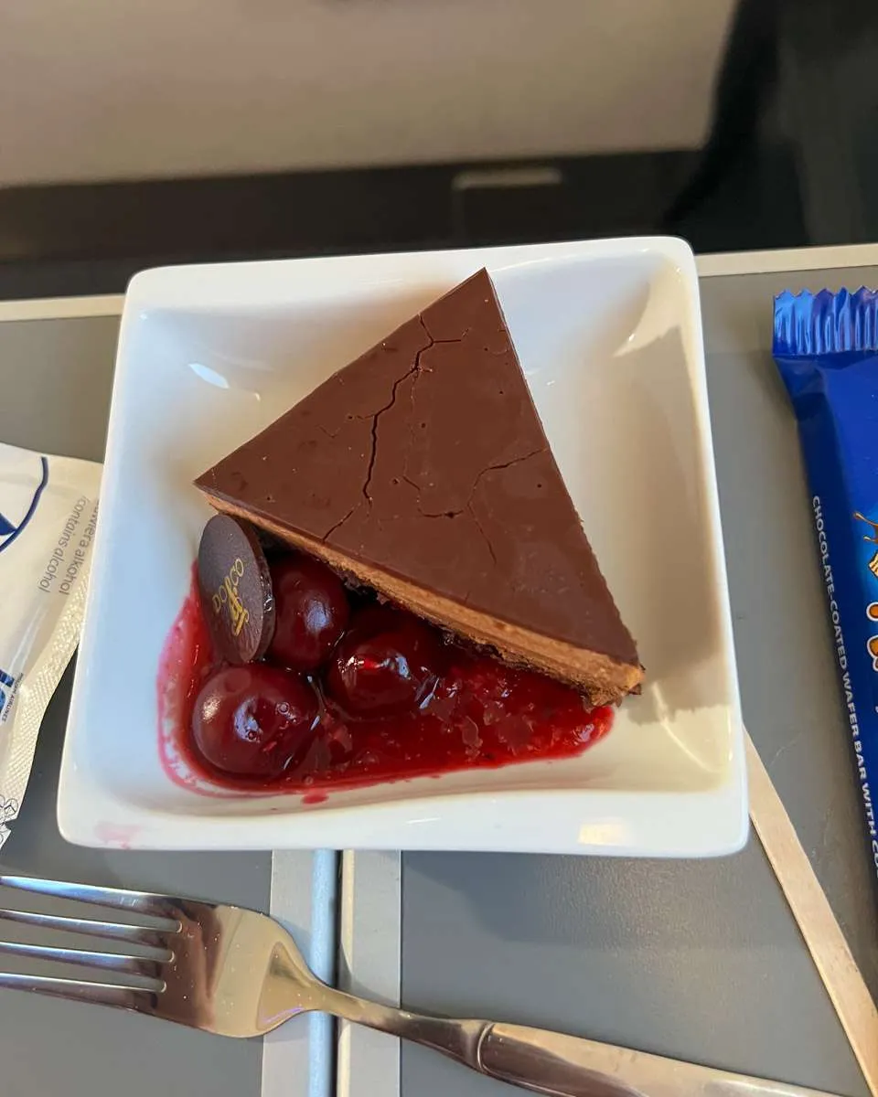 A chocolate cherry cake. 