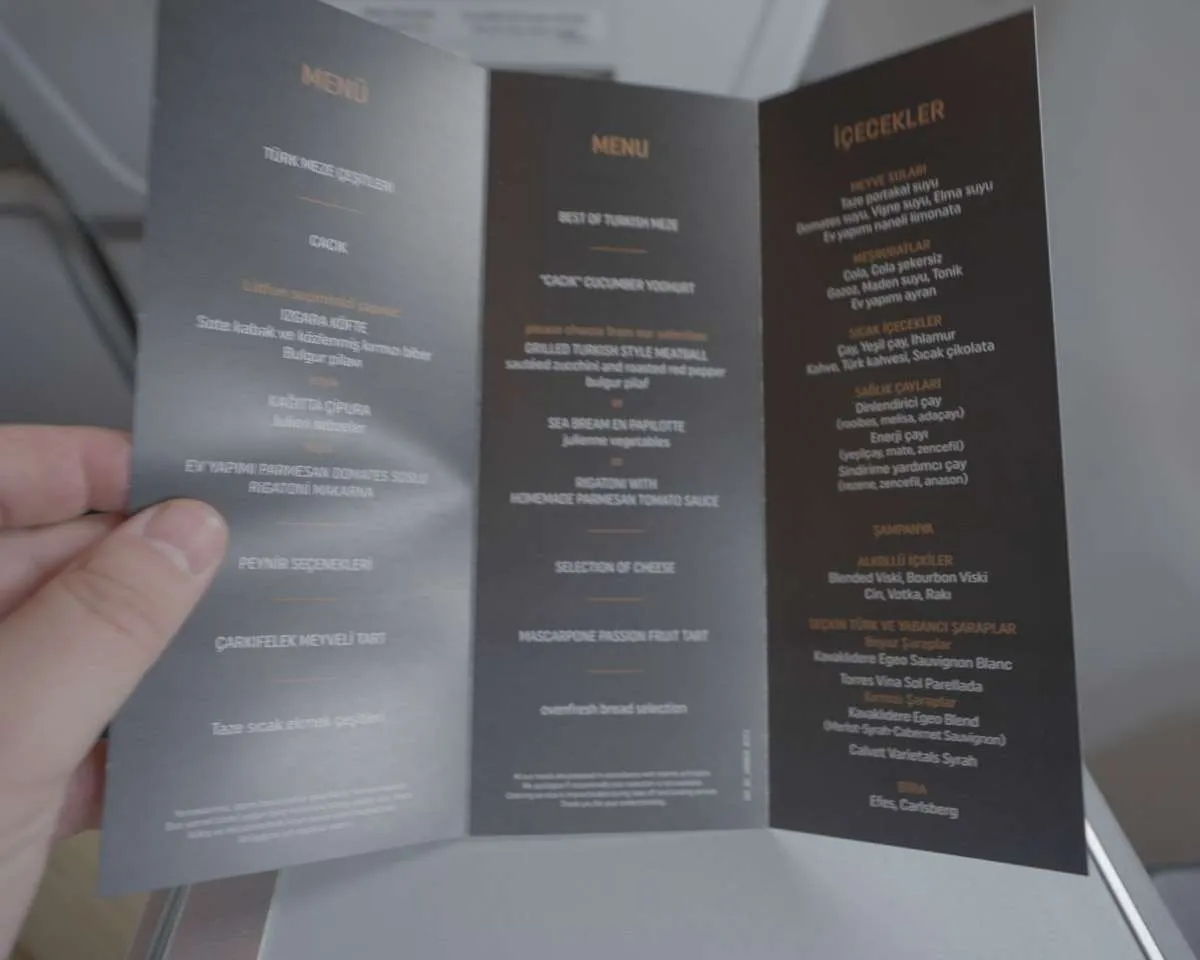 The on board menu has a shorter number of items than you might expect. 