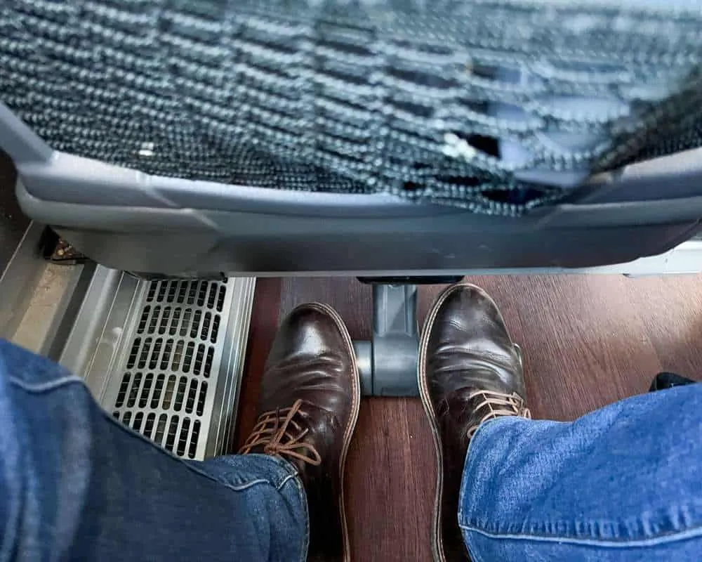 The foot well was adequate on the Flixbus in Europe 
