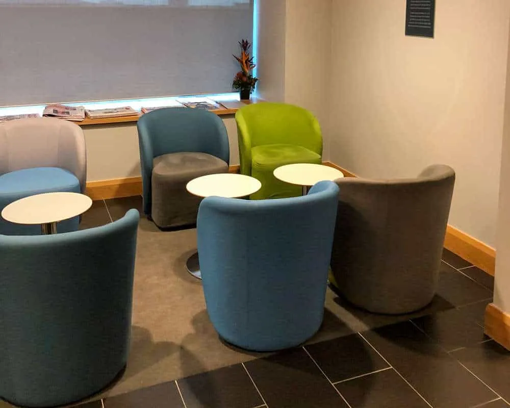 Seating at the Aer Lingus Revival Lounge 