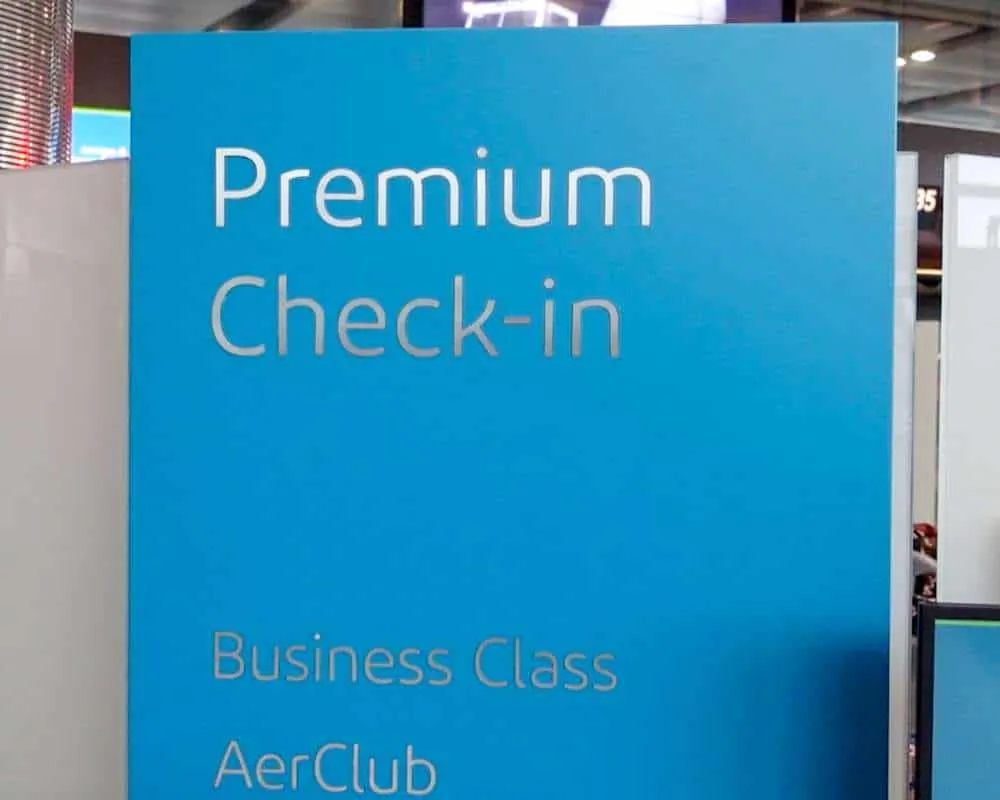 Aer Lingus Premium check-in area 