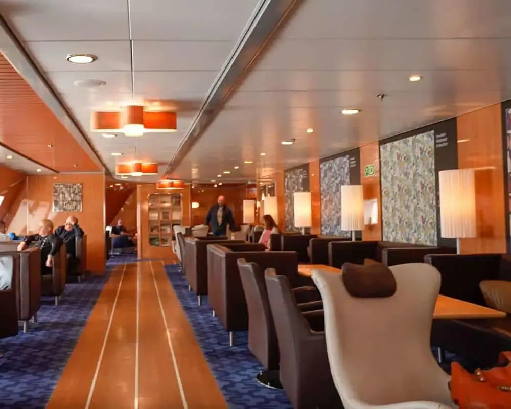 Seating areas shown inside the Stena Plus Lounge 