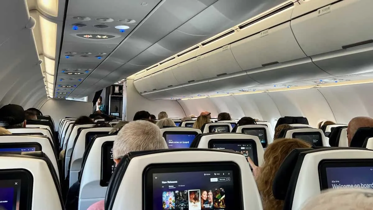 Interior of an Air New Zealand A321neo Economy Cabin 