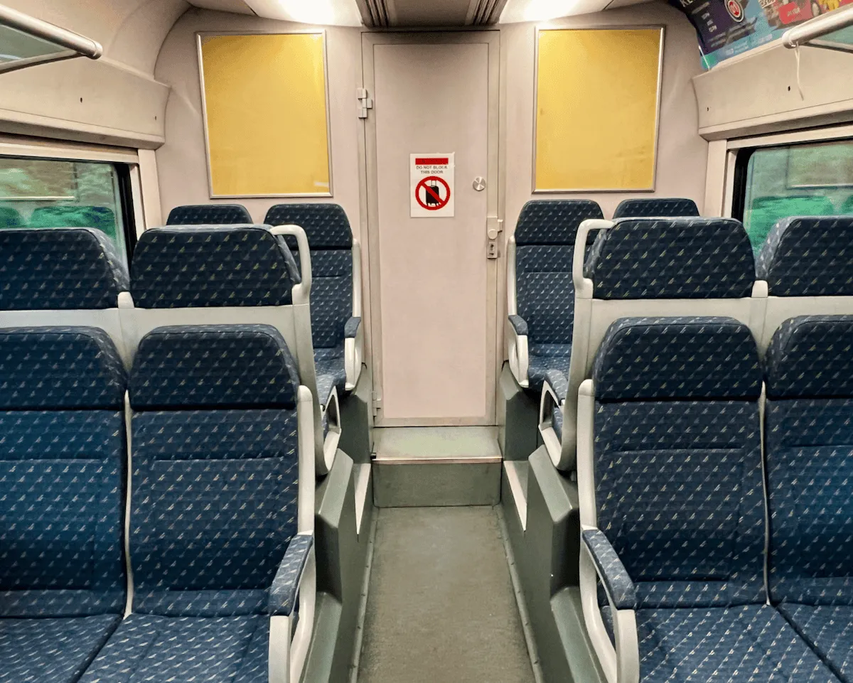 Photo by Patrick Hughes - seating on the KLIA Ekspres 