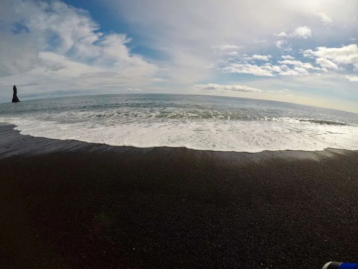 A black sand beach in South Iceland