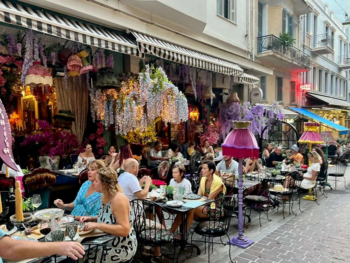 A busy restaurant in Athens