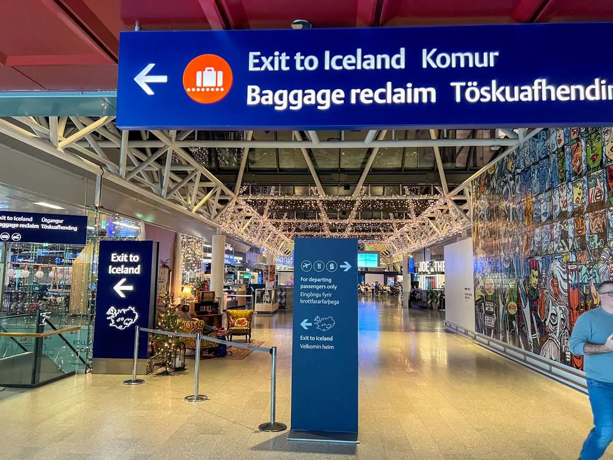 The infamous exit signs at Keflavik Airport, Iceland