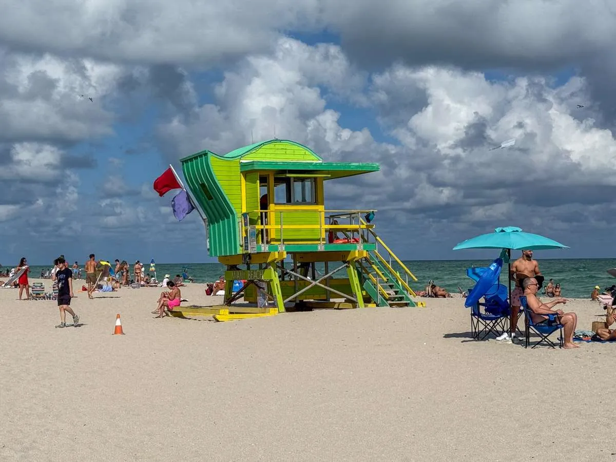 A lifeguard hut at South Beach, Miami