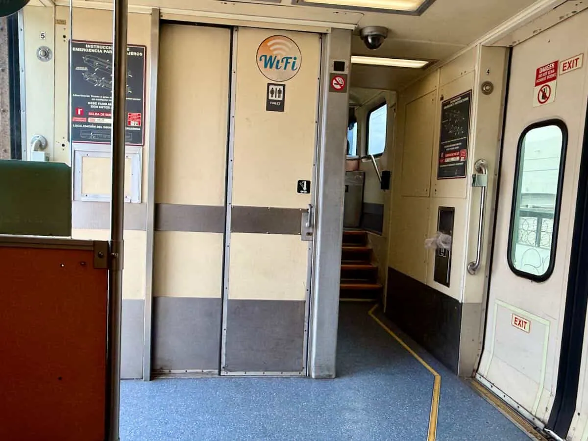 The toilet on board a Tri-line train