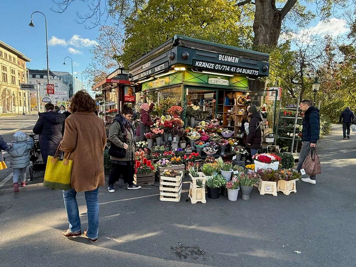 A flower stand in Vienna