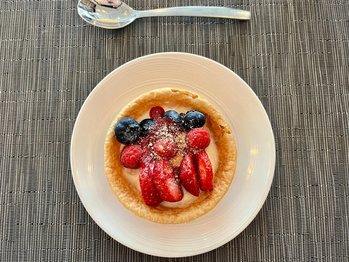 Menu or food selection at the United Polaris Lounge Newark