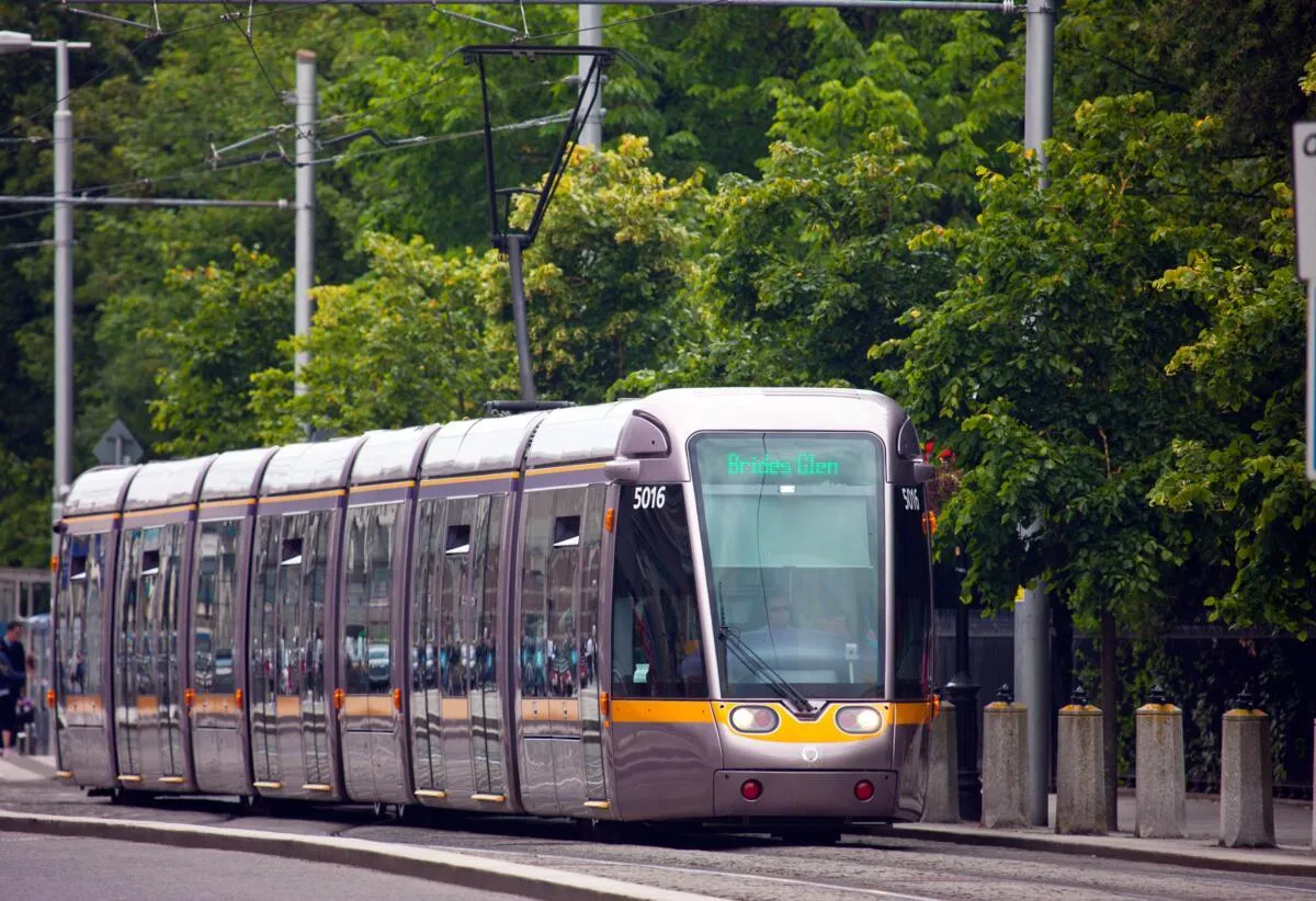 The Luas tram at St Stephen's Green