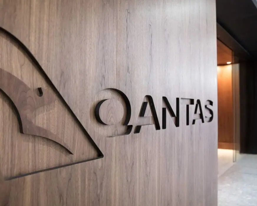 Qantas Lounge signage at Heathrow