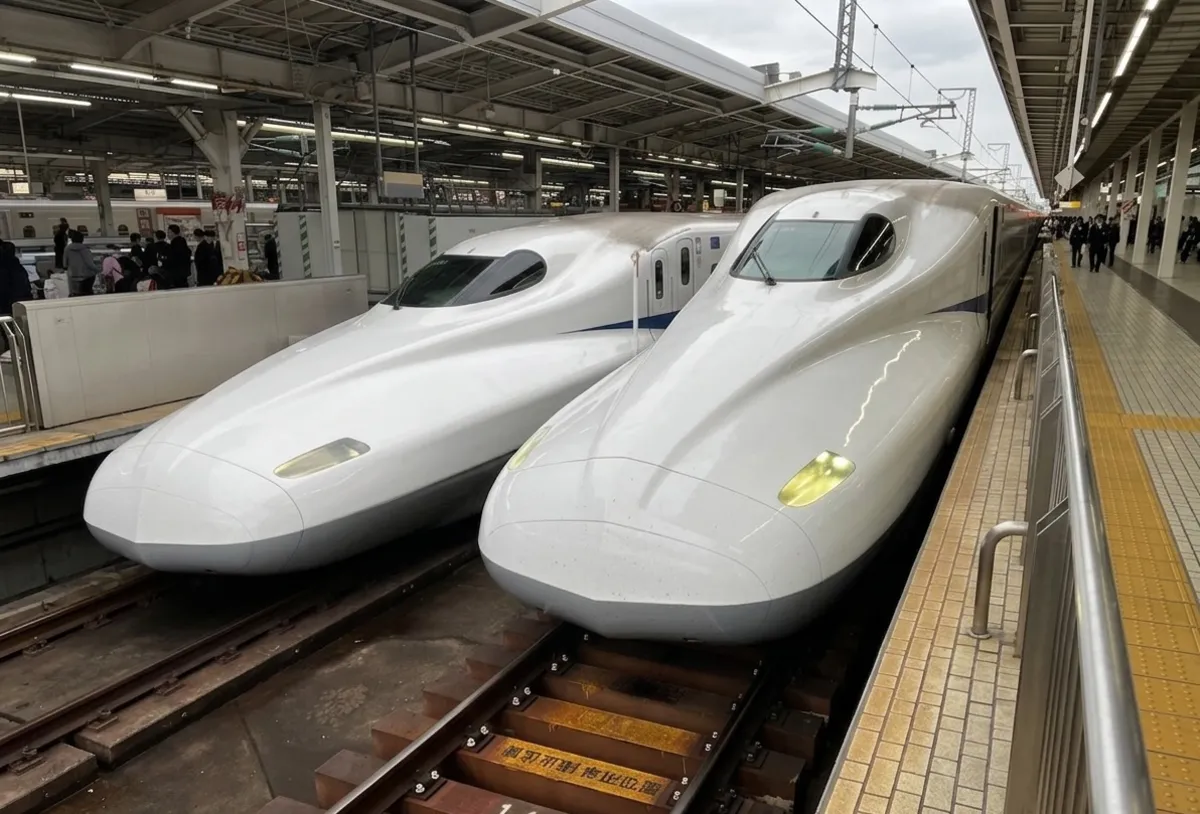 On the Shinkansen platform